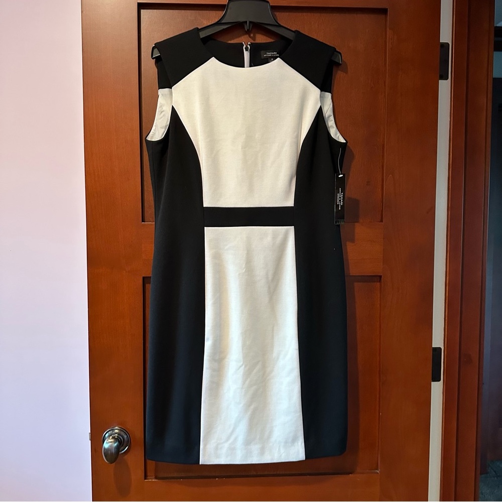 NWT Tahari Jaime Ponte Colorblock Sheath Dress Sleeveless